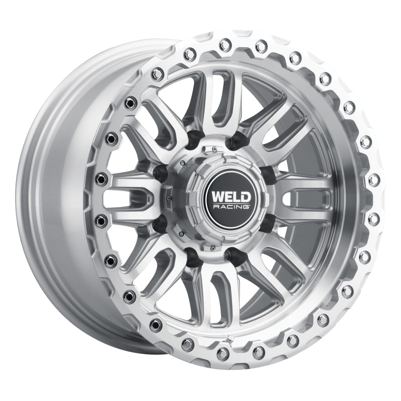 Weld Off-Road Swift 17x9in - 8x165.1 BP - ET-12 - 125.1mm CB - Gloss Silver Machined Wheel & Ring