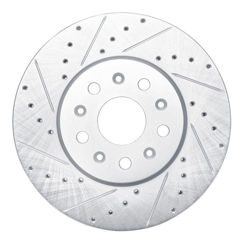 R1 Concepts R1 14-20 Cadillac CT6 Front Left Drilled & Slotted Silver Brake Rotor