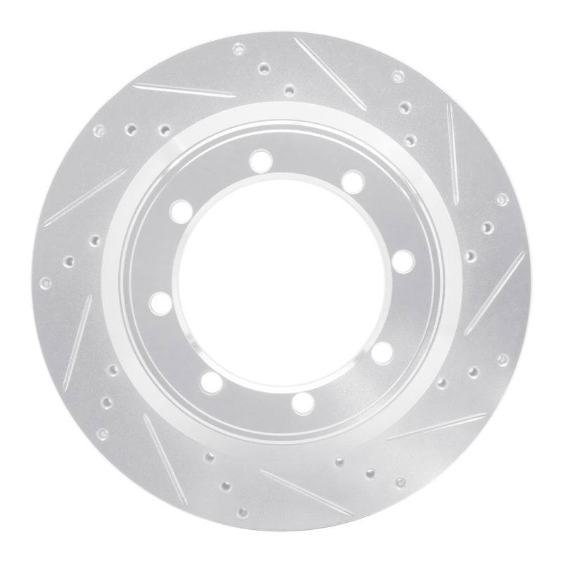 R1 Concepts R1 99-07 Ford E-350 Super Duty Rear Right Drilled & Slotted Silver Brake Rotor