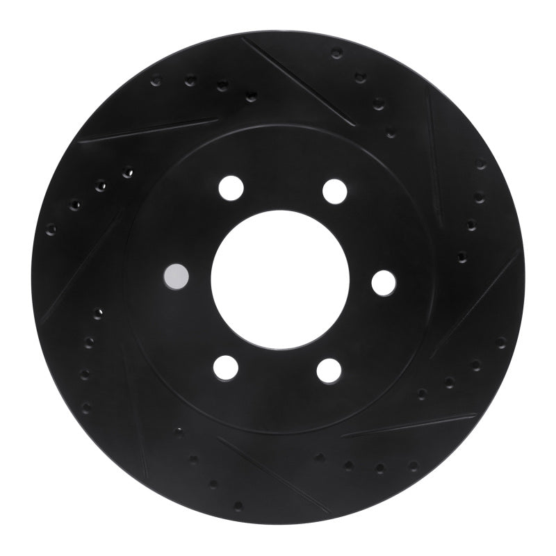 R1 Concepts R1 02-06 Ford Expedition Front Right Drilled & Slotted Black Brake Rotor