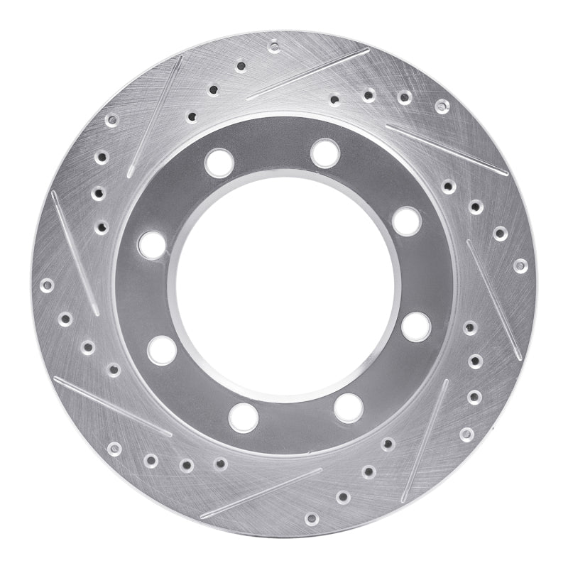 R1 Concepts R1 80-94 Ford F-250 4WD (Excl Super Duty) Front Left Drilled & Slotted Silver Brake Rotor