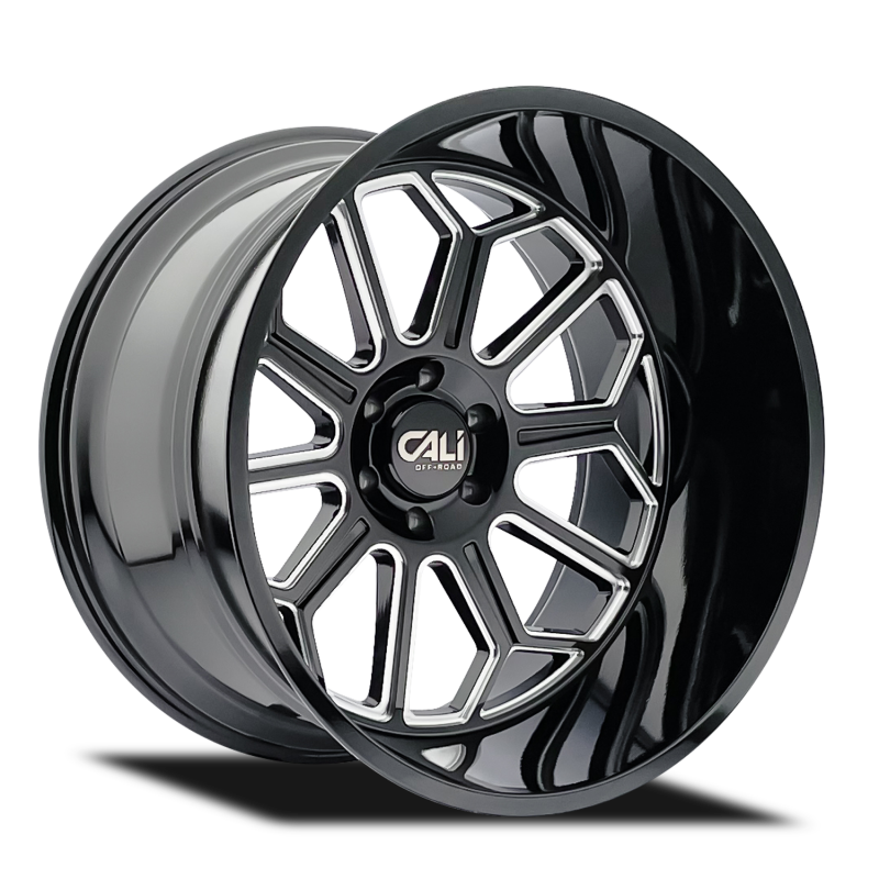 Cali Off-Road 9117 Auburn 22x12 / 6x135 BP / -51mm Offset / 87.1mm Hub Gloss Black Milled Wheel