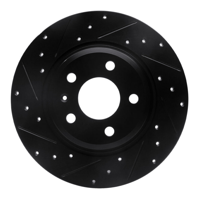 R1 Concepts R1 09-25 Audi A4 Left Drilled & Slotted Black Brake Rotor
