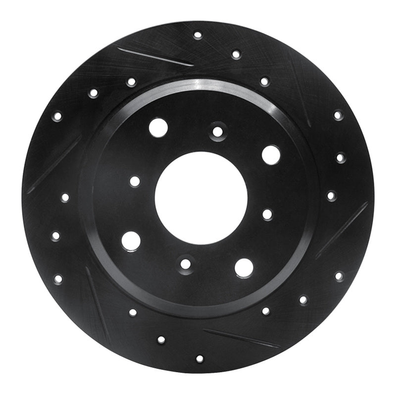 R1 Concepts R1 87-90 Acura Legend Rear Right Drilled & Slotted Black Brake Rotor