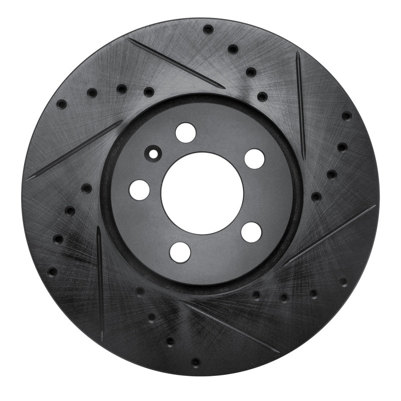 R1 Concepts R1 96-98 Volkswagen Jetta Sedan Front Right Drilled & Slotted Black Brake Rotor