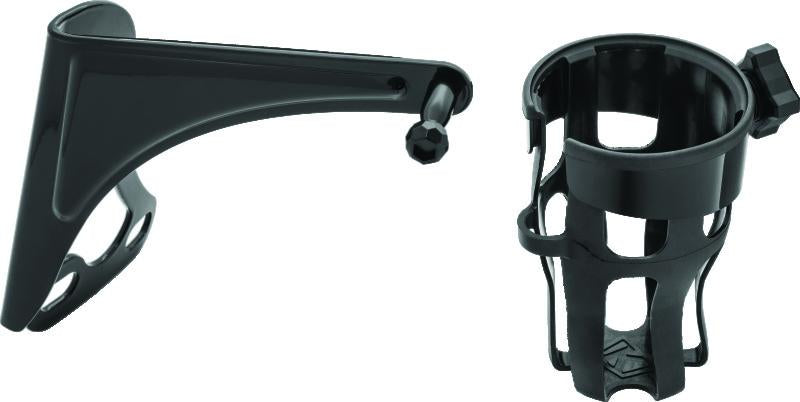 Kuryakyn Reflex Drink Holder Right Side HD Touring Passenger Mount 96-13 Gloss Black