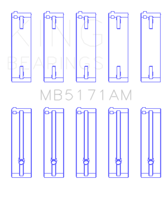 King Engine Bearings Mazda FS-DE L4/FP L4/FS L4 DOHC 16 Valve (Size +0.75) Main Bearing Set