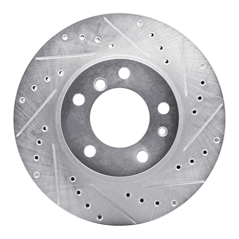 R1 Concepts R1 87-95 BMW 540I Front Right Drilled & Slotted Silver Brake Rotor