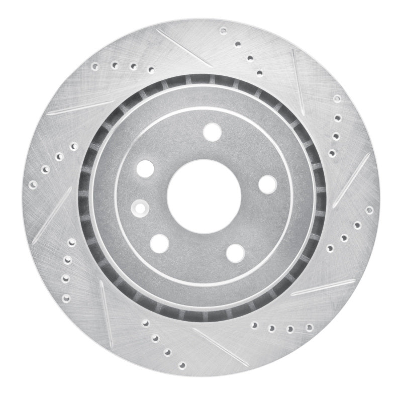 R1 Concepts R1 16-24 Cadillac ATS Rear Right Drilled & Slotted Silver Brake Rotor