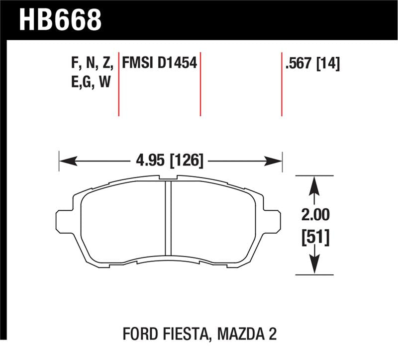 Hawk Performance Hawk 11 Ford Fiesta S/SE/SL HPS Front Street Brake Pads