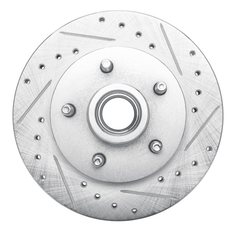 R1 Concepts R1 86-92 Ford BRONCO II Front Right Drilled & Slotted Silver Brake Rotor