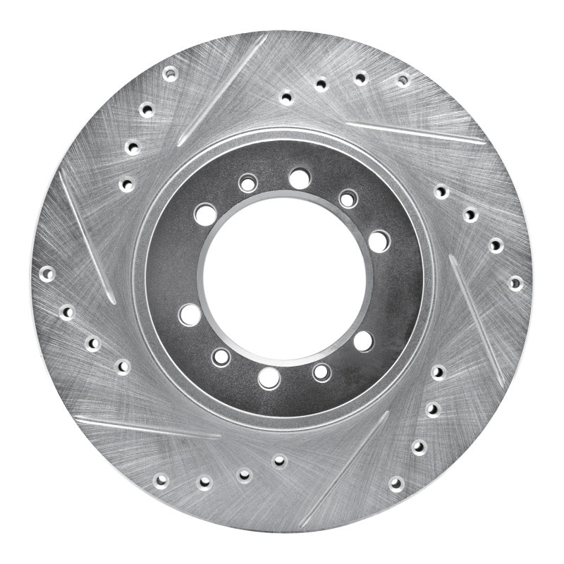R1 Concepts R1 90-04 Mitsubishi Montero Front Left Drilled & Slotted Silver Brake Rotor