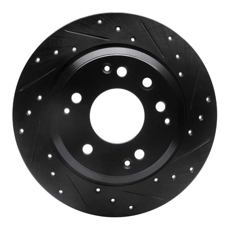 R1 Concepts R1 99-01 Acura RL Rear Right Drilled & Slotted Black Brake Rotor