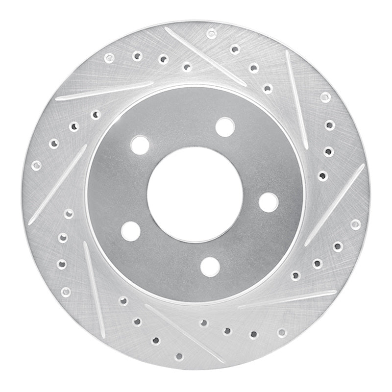 R1 Concepts R1 87-90 Dodge DAKOTA 4WD Front Left Drilled & Slotted Silver Brake Rotor