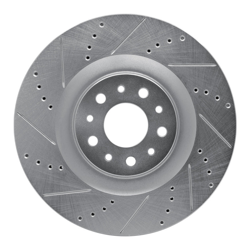 R1 Concepts R1 14-19 Fiat 500L Front Left Drilled & Slotted Silver Brake Rotor