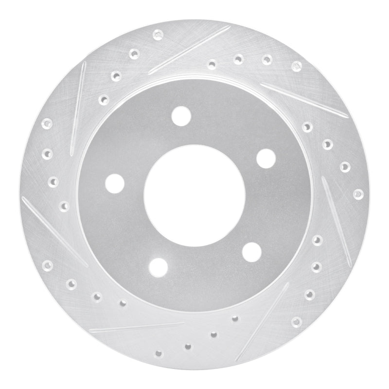 R1 Concepts R1 90-02 Chevrolet ASTRO Front Left Drilled & Slotted Silver Brake Rotor