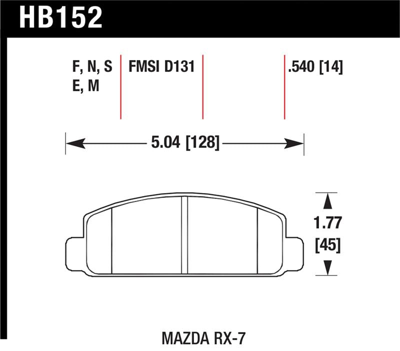 Hawk Performance Hawk Mazda RX-7 HPS Street Front Brake Pads