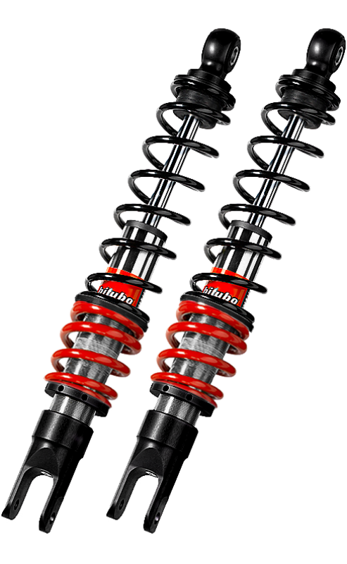 Bitubo Suspension Bitubo YRB0 Twinshocks Front Adjustable: Spring Preload, Red And Black Springs