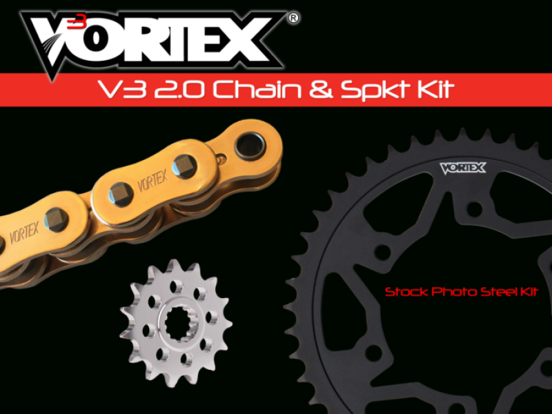 Vortex Racing V3 2.0 Chain and Sprocket Kit 3567-16,435CS-45,G525SX3-110- Gold