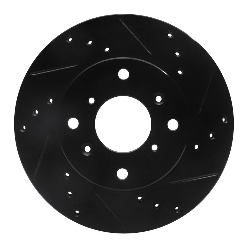 R1 Concepts R1 98-02 Acura CL Front Right Drilled & Slotted Black Brake Rotor