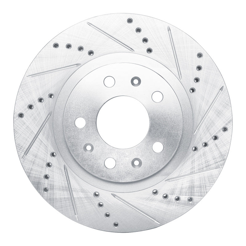 R1 Concepts R1 03-07 Cadillac CTS Front Right Drilled & Slotted Silver Brake Rotor
