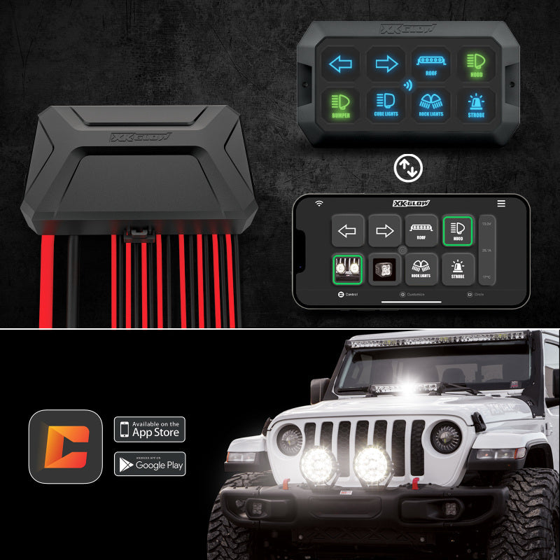 XKGLOW XK Glow XKcommand Bluetooth Switch Panel for Lights 12V Accessory Offroad