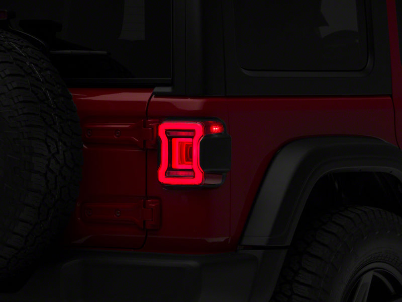 Raxiom 18-23 Jeep Wrangler JL Horizon LED Tail Lights- Black Housing- Red Lens