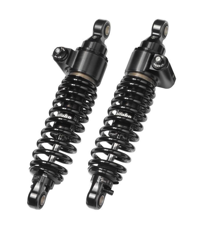 Bitubo Suspension Bitubo WME2 Twinshocks Adjustable: Hydraulic Spring Preload, Rebound, Length 321mm, Dark Edition