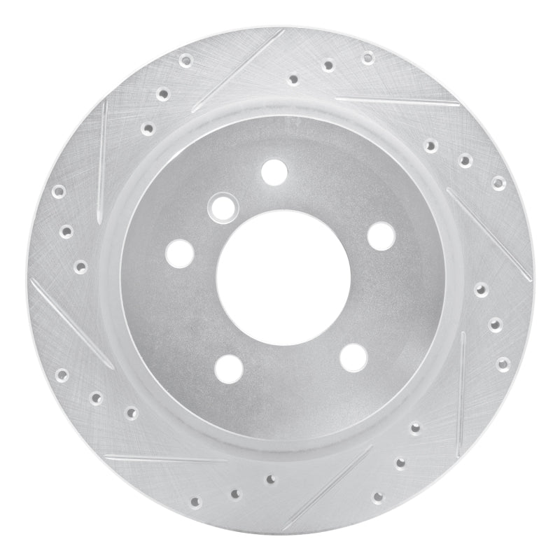 R1 Concepts R1 09-16 BMW Z4 Rear Left Drilled & Slotted Silver Brake Rotor