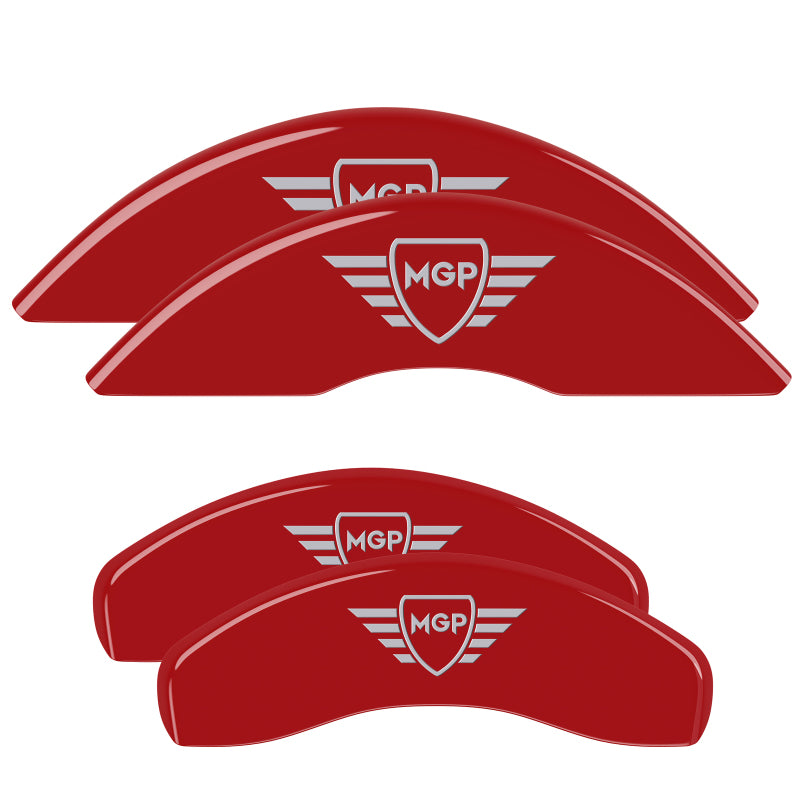 MGP 4 Caliper Covers Engraved Front & Rear MGP Red Finish Silver Char 2016 Mercedes-Benz GLE550E