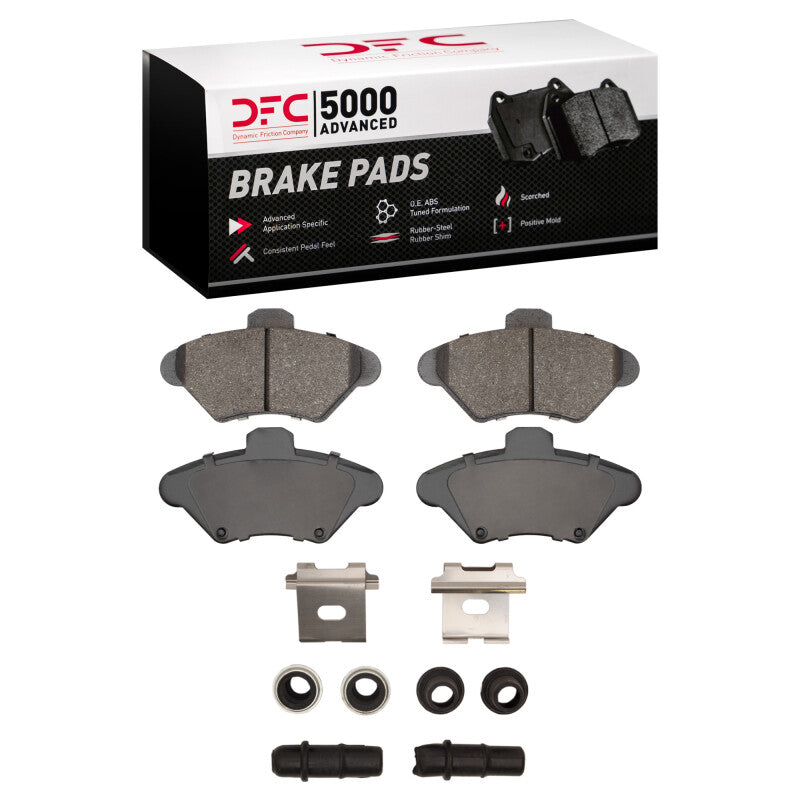 DFC 94-98 Ford Mustang Front 5000 Advanced Semi Metallic Brake Pads and Hardware Kit