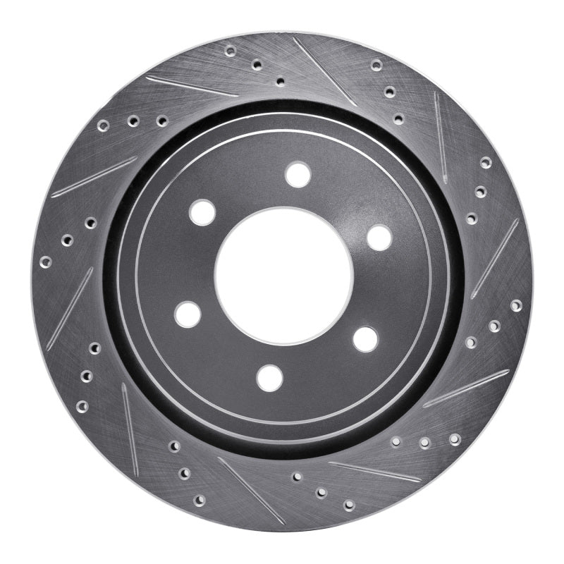 R1 Concepts R1 15-17 Ford F-150 RWD Rear Right Drilled & Slotted Silver Brake Rotor
