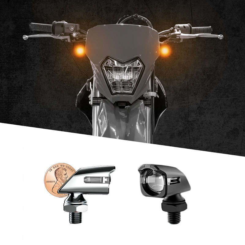 XKGLOW XK Glow Mini Amber Turn Signal Chrome x2