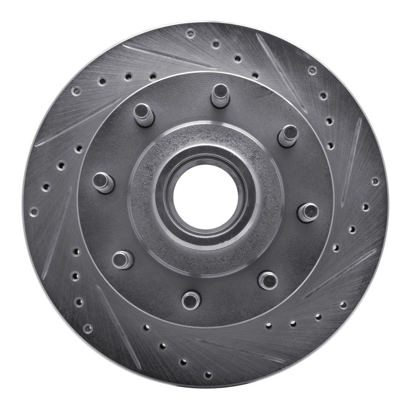 R1 Concepts R1 1986-1994 Ford E-250 Econoline Club Wagon Front Right Drilled & Slotted Silver Brake Rotor