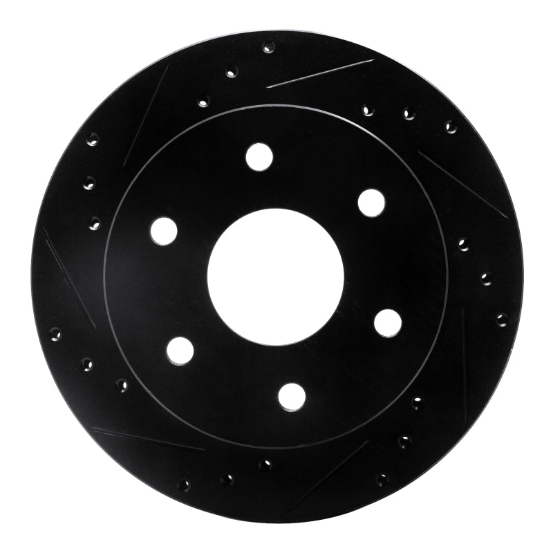 R1 Concepts R1 1988-1991 Chevrolet K1500 Front Left Drilled & Slotted Black Brake Rotor