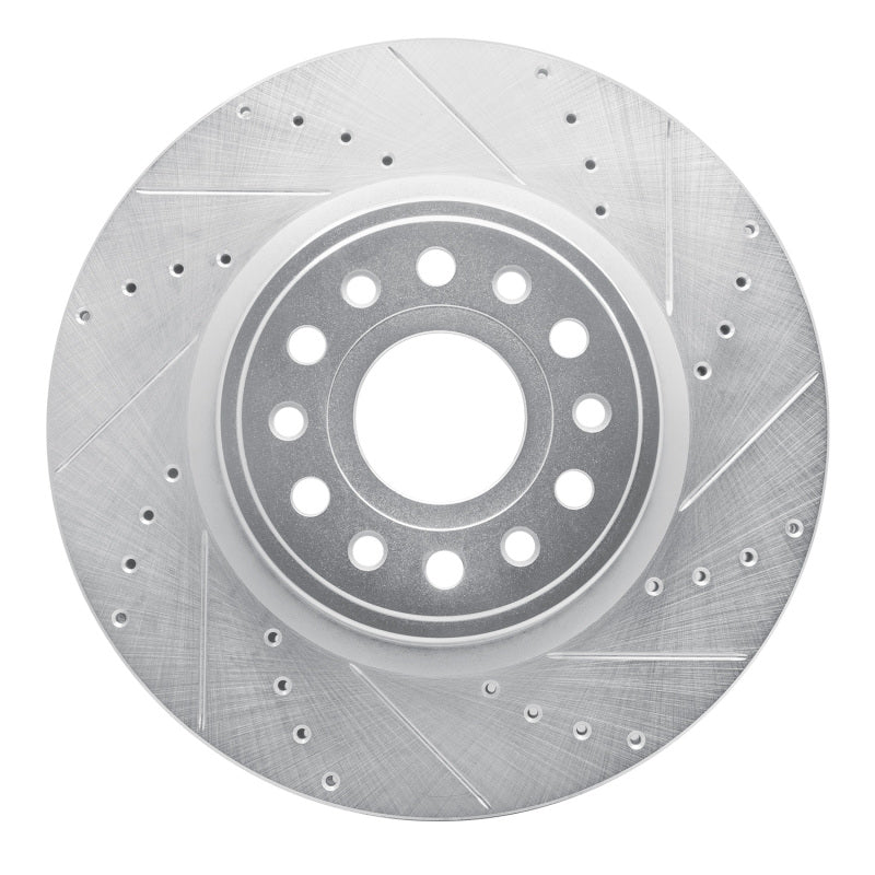 R1 Concepts R1 19-25 Ram 1500 Front Right Drilled & Slotted Silver Brake Rotor