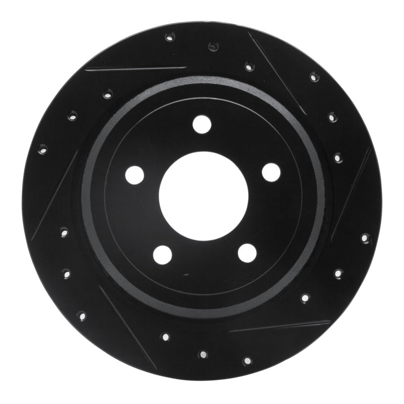 R1 Concepts R1 03-11 Ford Crown Victoria Rear Right Drilled & Slotted Black Brake Rotor