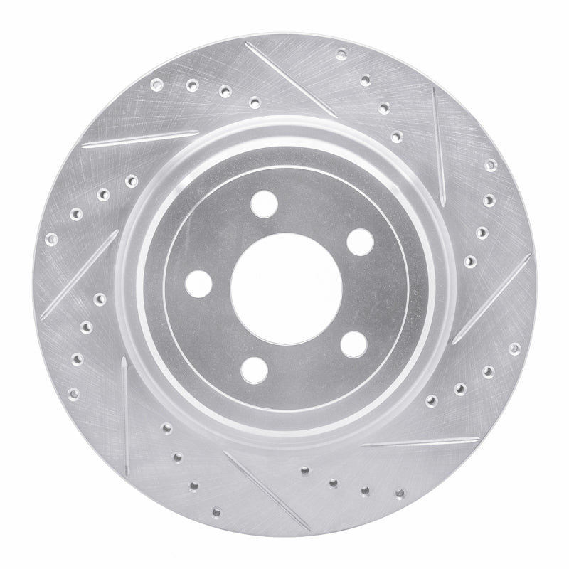 R1 Concepts R1 06-23 Dodge Magnum Rear Right Drilled & Slotted Silver Brake Rotor