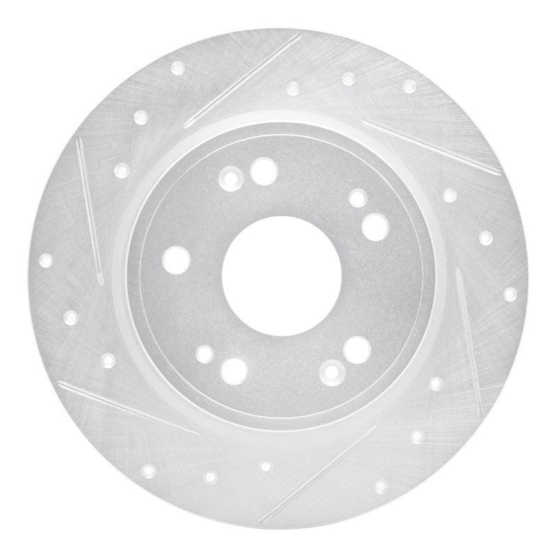 R1 Concepts R1 16-16 Honda CR-Z Rear Left Drilled & Slotted Silver Brake Rotor