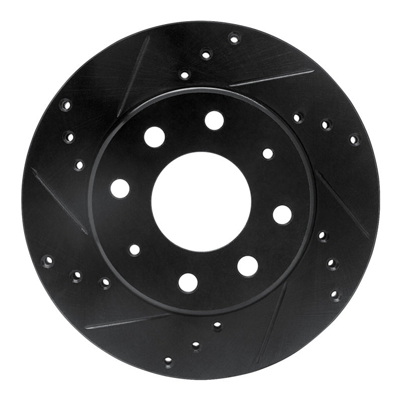 R1 Concepts R1 88-07 Dodge Colt Front Left Drilled & Slotted Black Brake Rotor