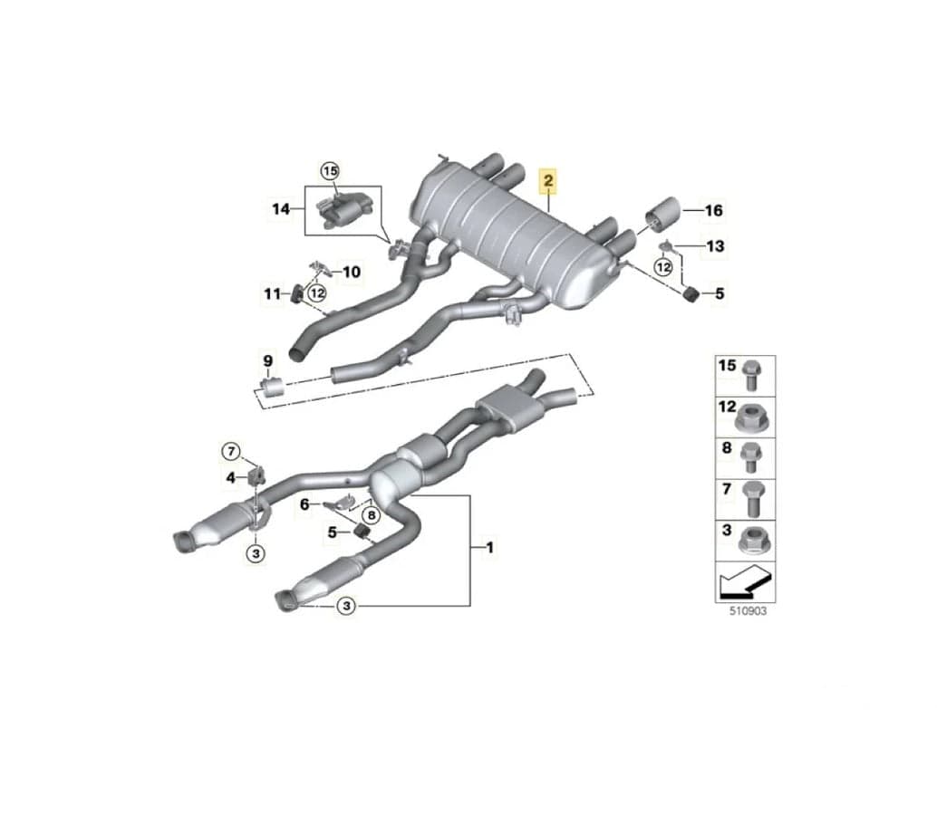 Genuine BMW 18309505068 G82 M4 CSL Rear Muffler Exhaust