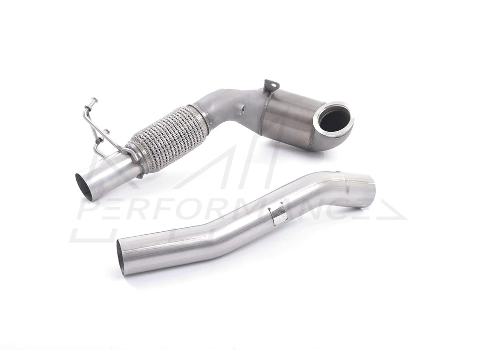 MillTek Volkswagen Stainless Steel Cast Large Bore Downpipe with Hi-Flow Sports Catalyst - For Milltek Race Cat-Back (Inc. MK7 & MK7.5 Golf GTI) -
