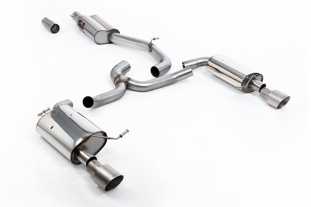 MillTek SSXVW754 Cat-back Resonated (Quieter) with Titanium GT-100 Trims