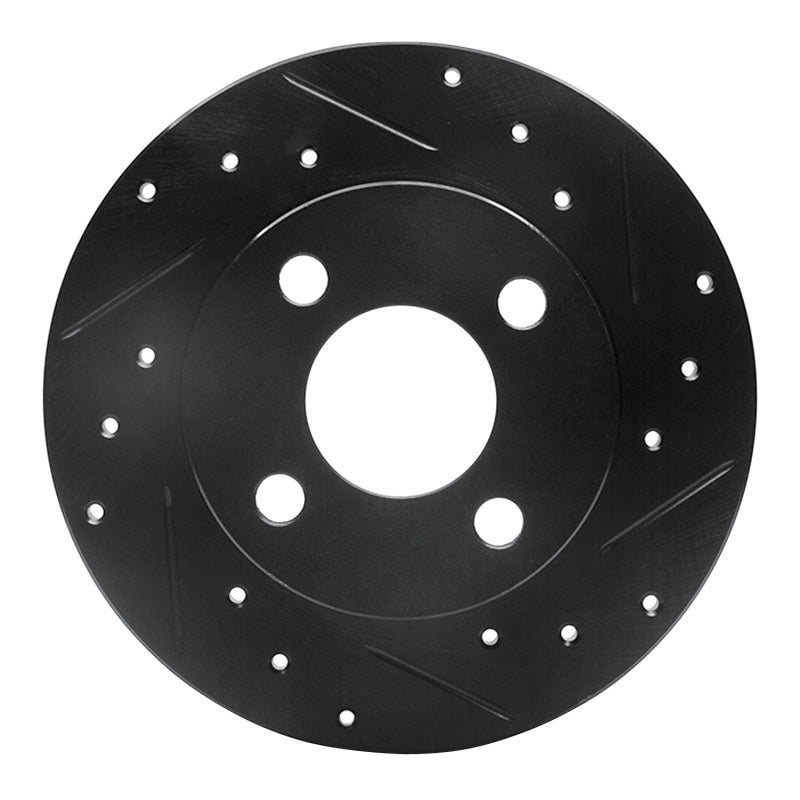 R1 Concepts R1 81-87 Renault ALLIANCE Front Right Drilled & Slotted Black Brake Rotor