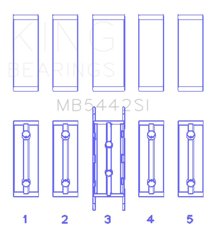 King Engine Bearings King Ford/Mazda Duratec 2.0/2.3 DOHC (Size 0.75) Silicon Bi-Metal Aluminum Main Bearing Set