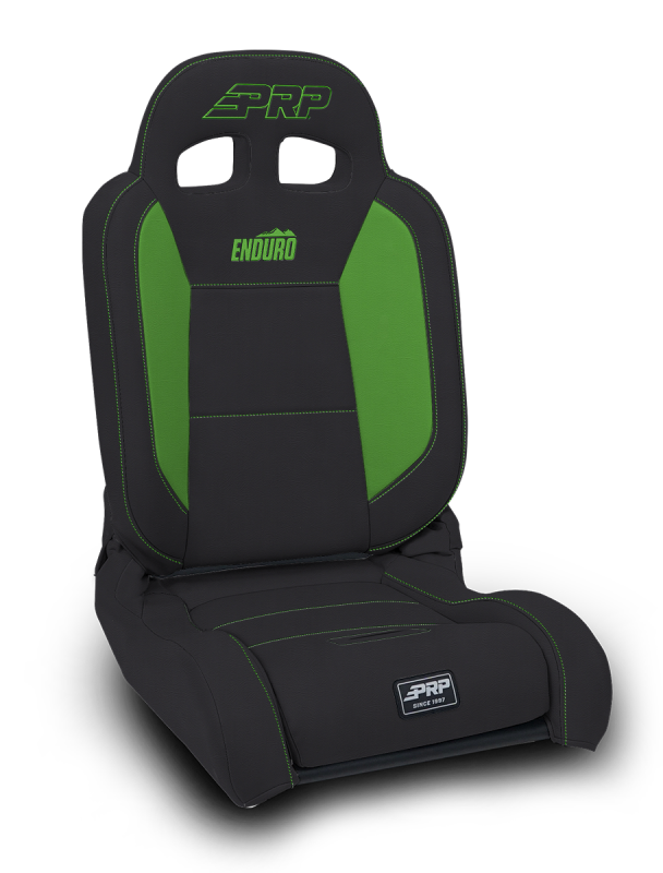 PRP Seats PRP EnduroDaily Reclining Suspension Seat - Black/Green Vinyl - Driver