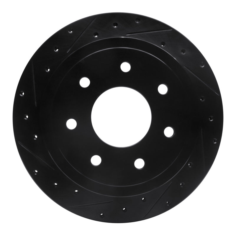 R1 Concepts R1 04-11 Ford F-150 RWD Rear Left Drilled & Slotted Black Brake Rotor