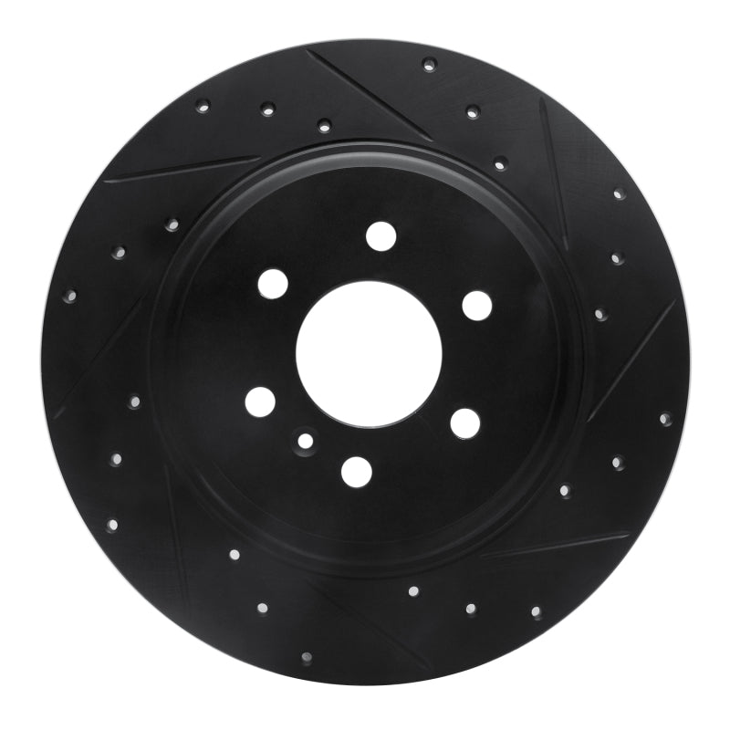 R1 Concepts R1 11-15 VPG MV-1 Rear Right Drilled & Slotted Black Brake Rotor