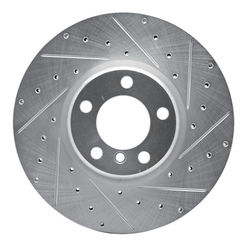R1 Concepts R1 12-21 BMW 340I xDrive Front Right Drilled & Slotted Silver Brake Rotor