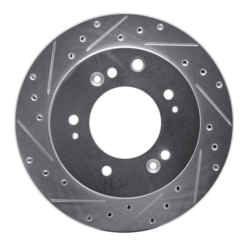 R1 Concepts R1 07-09 Kia SORENTO Rear Left Drilled & Slotted Silver Brake Rotor